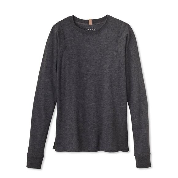 Lunya Restore Long Sleeve Crew Neck Top Gray Sz Medium - Picture 1 of 6